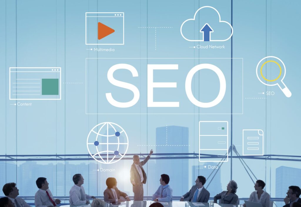 business meeting about seo